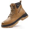 Zapatos de protección laboral de caña alta para las cuatro estaciones, zapatos resistentes al desgaste, anti-aplastamiento, anti-perforación, cómodos, de moda, zapatos de seguridad para hombre, zapatos de trabajo protectores al por mayor