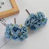 Ramo Pequeño de Rosas Simuladas Materiales para Corona de Flores Hecha a Mano DIY Flores Artificiales Flores de Seda Decoración para Sala de Estar Adornos