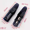 Conectores XLR Macho e Fêmea Banhados a Ouro, Plug de Microfone Preto de Três Vias