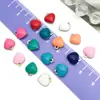 Pulseira Colar Brincos Pingente Coração Esmaltado Dupla Face Aço Inoxidável Gotejamento de Óleo Pequeno Charme Acessórios para Joias DIY