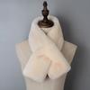 Bufanda de Piel Entera con Imitación de Piel de Conejo Rex para Mujer Invierno Doble Cara Felpa Engrosada y Cálida Nueva Bufanda Cruzada Chal de Cuello de Piel