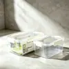 Shunxin C-291 Recipiente Rectangular Grande Sellado para Verduras de Plástico con Hebilla Recipiente para Verduras Almacenamiento en Refrigerador