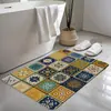 Tapete de Chão para Banheiro Estilo Étnico Tapete para Porta Resistente a Lama Entrada de Casa Tapete Absorvente Doméstico Secagem Rápida Macio Tapete de Chão de Diatomita Tapete para Pés