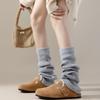 Calentadores de Pierna Grises para Mujer, Calcetines Slouch, Cálidos y Adelgazantes, Calcetines Largos Versátiles de Punto de Color Sólido hasta la Mitad de la Pantorrilla para Otoño e Invierno