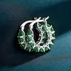 Pendientes de Moda Estilo Ins para Mujer, Pendientes de Encaje con Circonita Completa Estilo Francés, Aros en Forma de U, Populares en el Comercio Electrónico Transfronterizo