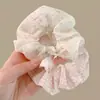 Goma para el pelo de estilo coreano, tamaño extragrande, de intestino de cerdo, estilo casual para niñas, linda cuerda floral para coleta con lazo
