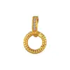 Anillo Doble de Plata de Ley S925 Microincrustado con Circonita Colgante con Cierre Redondo Gancho para Colgante Accesorio de Cierre Universal para Pulsera Collar DIY