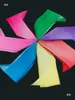 Pañuelo de seda para danza infantil, accesorio de actuación, Yangge de Jiaozhou, seda de color gradual, pañuelo cuadrado pequeño de gasa, pañuelo de gasa para examen de baile