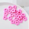 Contas de flor ocas em cores macaron, acessórios para pingente de bolsa, acessórios DIY para chaveiro, contas soltas para corrente de celular em acrílico