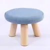 Taburete pequeño publicitario con logo personalizado, impresión de taburete para zapatos de madera maciza, taburete de sofá de tela, taburete bajo, regalos corporativos