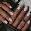 Transfronterizo Blanco Puro Brillante Protector Facial Personalizado Simple ins Parche de Arte de Uñas 24 Uñas Postizas Cortas Removibles
