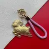 Chaveiro de Ovelha Trazedora de Sorte em Ouro Puro 999, Pingente de Ouro do Ano da Ovelha, Lembrança da Reunião Anual do Banco Corporativo