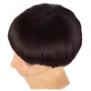 Peruca Nova de Cabeça de Cogumelo para Homens 2025 Exportação Europeia e Americana Moda Fofa Natural Cabelo Curto Fibra Química Touca Completa