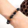 Pulseira Olho de Tigre Masculina Pulseira Obsidiana Imitação Pulseira Pedra Biliar Preta Contas Buda Pulseira Elástica Pulseira Contas Buda em estoque