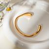 Pulsera europea y americana simple irregular de acero de titanio moda versátil acero inoxidable chapado en oro de 18k pulsera simple abierta