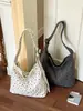 Bolso de Hombro Individual de Gran Capacidad Estilo Coreano Perezoso para el Trabajo, Trayecto Diario, Viajes, Bolso de Tela, Bolso Tote Retro con Estrellas, Personalidad Casual