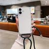 Cordón Transparente Anti-Caída de Cuatro Esquinas de TPU para Llevar Cruzado, Adecuado para Funda de Teléfono iPhone 16 Pro Max y Cubierta Protectora Apple 17