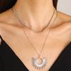Collar con colgante de girasol de Amazon, estilo vintage, de metal, con cadena abierta para clavícula, joyería creativa de moda para mujer, estilo europeo y americano