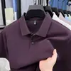 Camisa polo de manga corta lisa para hombre de algodón mercerizado 100% de verano, nueva, con cuello de solapa, top de moda para negocios, de manga media