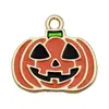 79 Pingente de Liga Gotas de Óleo Desenho Abóbora Morcego Fantasma Halloween Acessórios para Pulseira de Contas DIY
