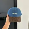 Gorra de Béisbol de Mezclilla Patchwork con Estampado de Leopardo Estilo Retro Americano para Mujer, Estilo Nuevo, Circunferencia de Cabeza Grande, Ala Ancha, Adelgazante, Gorra Versátil Tipo Pico de Pato