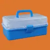 Caja de herramientas plegable de tres capas portátil translúcida color sólido grande pequeña rosa arte manicura goo juego de tarjetas caja de almacenamiento