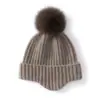 Gorro infantil unisex de cachemir, gorro de punto versátil que cubre las orejas, gorro cálido y resistente al frío con pompón, gorro para clima frío en exteriores