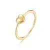 Anillo de amor chapado en plata de ley S925 con oro de 18 quilates, estilo japonés y coreano, brillante, minimalista, versátil, muy lindo, anillo fino para el dedo índice
