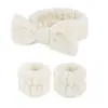 Set de Tres Piezas para Lavado Facial y a Prueba de Humedad, Diadema de Mariposa de Terciopelo Coral, Pulsera Absorbente, Diadema para Lavado y Deportes para Mujer