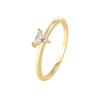 R0698 Anillo de Zirconia Triangular con Incrustaciones de Diseño de Lujo Ligero Estilo Coreano para Mujer Chapado en Oro de 18K Joyería Transfronteriza Estilo INS Anillo de Cola