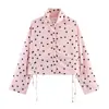 Conjunto de chaqueta con diseño de cordón de lunares y shorts tipo globo para mujer, comercio exterior transfronterizo europeo y americano ZA