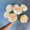 Simulação transfronteiriça de buquê de 7 rosas de concubina imperial, segurando flores artificiais, atacado, adereços para casamento