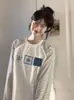 Camiseta de Manga Larga con Rayas de Color Contrastante de Diseño de Nicho para Mujer 2025 Nueva Moda Versátil Casual Holgada