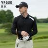 Ropa de golf PGM, camiseta de manga larga para hombre, uniforme deportivo de otoño e invierno, ropa con costuras de color en contraste, polo