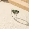 Anillo Geométrico Irregular de Plata de Ley S925 MODIAN con Ágata de Agua Sintética para Mujer, Anillo para Dedo Índice con Estilo Retro Noble