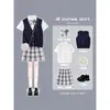 Uniforme JK Estilo Preppy Camisa Saia Conjunto Feminino Verão Genuíno Manga Curta Camisa Saia Plissada Uniforme de Classe Estudantil
