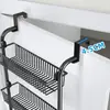 Estante de Almacenamiento sin Taladro Detrás de la Puerta, Cesta Colgante de Tubo Redondo, Estante de Almacenamiento de Múltiples Niveles Montado en la Pared, Organizador Multifuncional para Baño, Estante para Colgar en la Puerta