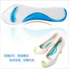 Palmilha de salto alto de PU com sete pontas de duas cores, palmilha de suporte de arco espessada, palmilha transparente para pés chatos femininos