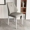 Silla de comedor de lujo ligero, silla moderna simple, silla nórdica con respaldo para uso doméstico, mesa y sillas de comedor para hotel restaurante, taburete de mahjong, metal