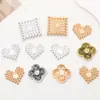 Nova Joia de Liga de Zinco com Coração de Diamante Quadrado Suporte de Airbag com Material de Diamante Pérola Furo Sapatos Acessórios DIY