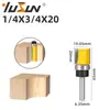 Fresa Yusheng 1/4X3/4 com Rolamento Fresa Reta Fresadora para Marcenaria Fresadora de Perfilagem Fresadora de Acabamento Fresadora Reta de Duas Lâminas 6,35 Máquina de Acabamento