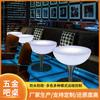 Mesa de Bar Alta Luminosa LED Personalizada Pequena Cintura Ferragens Mesa de Barra Redonda Tendência ao Ar Livre Mesa de Jantar Mesa de Vinho