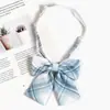 Accesorios para Camisa de Golpe Libre de Personas Estilo Japonés Corbata Azul Estilo Académico jk Patrón Perezoso Vestido Académico Lazo de Corbata Mano de Mujer dk