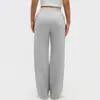 Novas Calças Esportivas Casuais Europeias e Americanas com Bordas Plissadas para Mulheres, Calças Casuais Retas de Tricô de Cintura Alta, Calças Esportivas, Cor Sólida