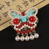 Broche Rojo Infantil de Año Nuevo 2026 Accesorios para Ropa de Mujer Ropa de Año Nuevo Festival de Primavera Danza del León Borla Accesorios Estilo Chino