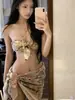 Traje de Baño de Tres Piezas Estilo Nuevo 2026 para Mujer, Oculta el Vientre y Adelgaza, Adecuado para Vacaciones en la Playa y Aguas Termales [Disponible para Dropshipping]