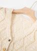 Chaleco tejido a crochet de hilo de papel sin mangas hueco fino cárdigan de un solo botón top elegante para verano