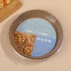 Embalagem Blister de Papel para Air Fryer Prato de Papel Redondo Papel à Prova de Óleo Silicone Dupla Face Descartável Papel Especial para Fritadeira