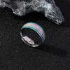 Anillo de acero de titanio con gota de aceite de arcoíris, nicho, alta gama, lujo, no se decolora, estilo transfronterizo Ins, joyería de acero inoxidable