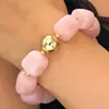 Pulsera cuadrada de acrílico con degradado macaron estilo INS, pulsera de resina con patrón de mármol vintage y cuentas doradas, venta al por mayor de joyería